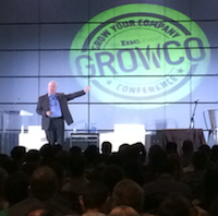 Les McKeown spoke to a packed house at Inc.'s GrowCo event. longdesc=